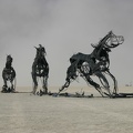 Cool horse sculptures made out of metal and tires