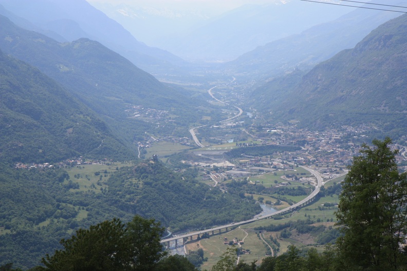 View of Val d'Aosta from the hills
