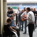 Some old guys playing music in Piazzo san Carlo