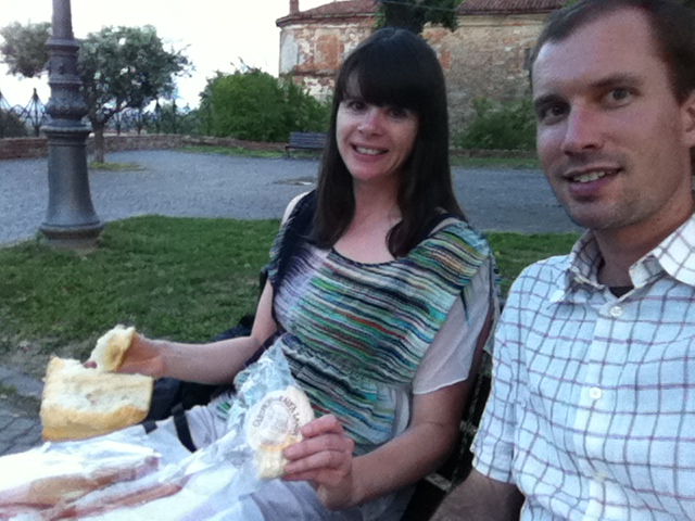 Dinner in Saluzzo was bread and cheese